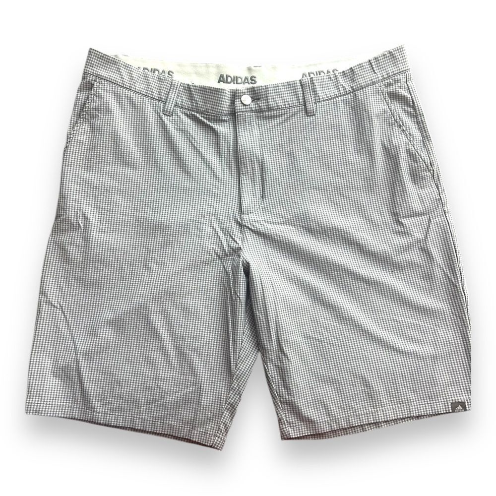Adidas Men's Ultimate 365 Gingham Grey Checkered Flat Front Shorts Golf  Size 42